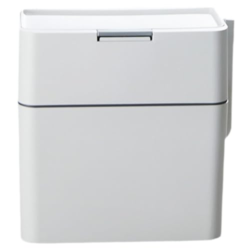 Ciieeo Automatischer Abfalleimer mit Deckel und Integrierter Toilettenbürste Müllbehälter für Bad Küche Wohnzimmer Platzsparend Hygienisch Langlebig Weiß von Ciieeo