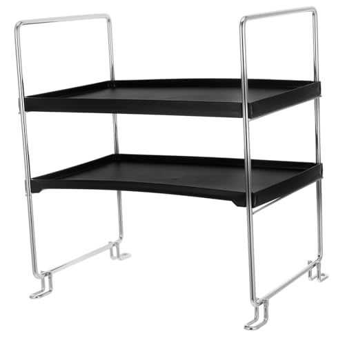 Ciieeo Badezimmer Arbeitsplatten Aufbewahrungsregal Multifunktionales Lagiges Kosmetikregal Schwarz Abnehmbar für Schminktisch und Küche Organizer für Verschiedene Artikel von Ciieeo