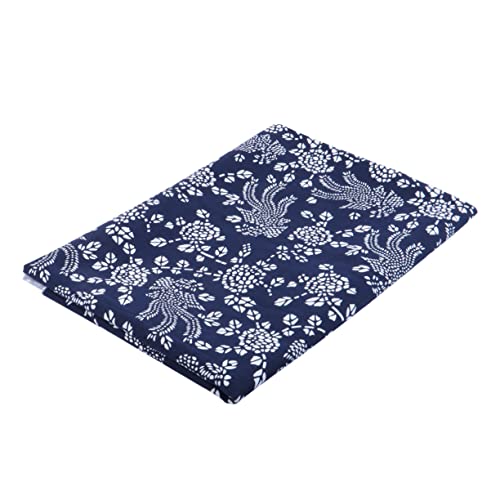 Ciieeo Blaue Kaliko-Bettlaken Mit Blumenmuster Blumenzubehör Marineblaue Laken Spannbettlaken Für Couch Gesteppte Bettlaken Weihnachtsstoff Laken Baumwollstoffe Zum Selbermachen von Ciieeo