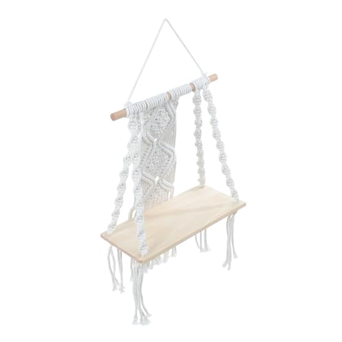 Ciieeo Boho Makramee Wandregal aus Handgewebtem Baumwollseil Schwebendes Pflanzenregal für Innenräume Einzigartiges Design für Wohnzimmer Schlafzimmer und Badezimmer Dekorative Ciieeo Boho Makramee Wandregal aus Handgewebtem Baumwollseil Schwebendes Pflanzenregal für Innenräume Einzigartiges Design für Wohnzimmer Schlafzimmer und Badezimmer Dekorative von Ciieeo