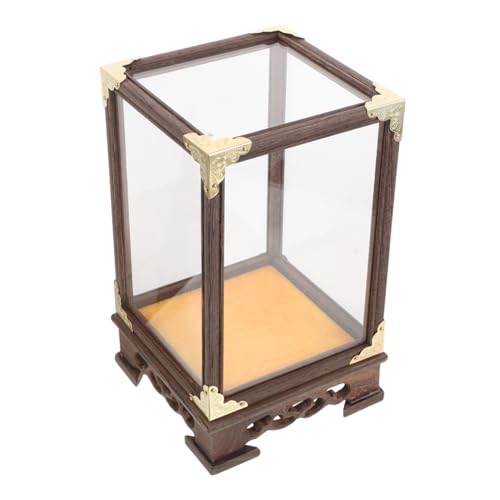 Ciieeo Box Glasüberzogener Schatzkäfig Schutzvitrine Sammlungsbehälter Haushaltshandwerksvitrine Transparenter Handwerksausstellungsständer Transparente Vitrine Aus Holz von Ciieeo