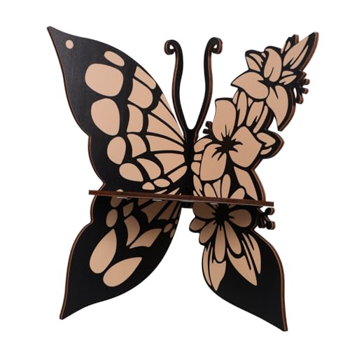 Ciieeo Butterfly Corner Shelf aus Holz Wandregal für Crystal Displays für Badezimmer und Wohnzimmer zu Montieren von Ciieeo