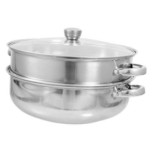 Ciieeo Dampfgarer Topf Doppelwandiger Dicker Steamer mit Zwei Griffen Schnelle Wärmeleitung Langlebiger Küchen Dampfkochtopf für Gemüse Fisch Reis und von Ciieeo