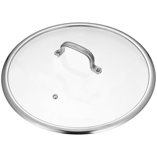 Ciieeo Deckel Aus Gehärtetem Glas Universeller Deckel Für Töpfe Und Pfannen 33 3 Cm 33 Cm Bratpfannenabdeckung Mit Griff Ersatz Für Bratpfannen Woks Kochgeschirr von Ciieeo