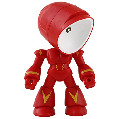 Ciieeo Desktop-Dekor Roboter-Tischlampe Nachtlicht Roboter-LED-Lampe Tierdekor Schlafzimmer Licht einzigartige Schreibtischlampe Batterie kleine Tischlampe Nachttischlampe Kind PVC rot von Ciieeo