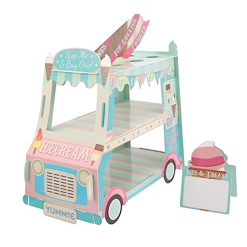 Ciieeo Dessert-tisch Warenkorb Cupcake-fach Geburtstag Lutscher-ausstellungsständer Eiscreme-halter-display Bus-cupcake-tortenständer Kuchenstand Eisstand Karikatur Papier Wagen Braut von Ciieeo
