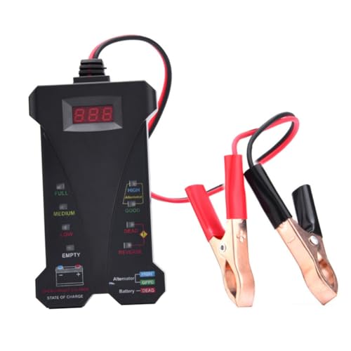 Ciieeo Digitaler Batterietester mit Lcd display Schnelltest für Autobatterien Spannungsprüfer mit Überlastschutz und Farbcodeanzeige zur Batterie Ladesystemdiagnose von Ciieeo
