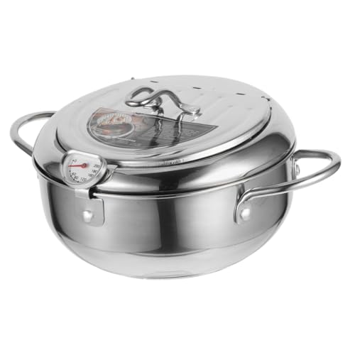 Ciieeo Edelstahl Frittierpfanne Japanischer Stil Hitzebeständig Schnelle Wärmeleitung Sicherer Griff Robust Für Induktionsherde Geeignet Große Fritteuse Metall Topf von Ciieeo