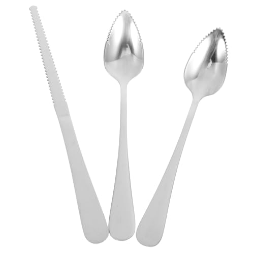 Ciieeo Edelstahl Grapefruitlöffel und Messer Set mit Gezackter Klinge und Ergonomischem Dickem Griff Vielseitiges Küchenwerkzeug für Kiwi Dessert Apfel Obstbesteck Ciieeo Edelstahl Grapefruitlöffel und Messer Set mit Gezackter Klinge und Ergonomischem Dickem Griff Vielseitiges Küchenwerkzeug für Kiwi Dessert Apfel Obstbesteck von Ciieeo