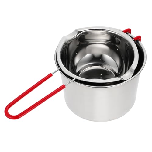 Ciieeo Edelstahl Schmelztopf mit Silikongriff Wasserbad Schmelzbehälter für Schokolade Butter und Käse Gleichmäßige Wärmeleitung Sicherer Griff für Outdoor Cooking und Backpacking Ciieeo Edelstahl Schmelztopf mit Silikongriff Wasserbad Schmelzbehälter für Schokolade Butter und Käse Gleichmäßige Wärmeleitung Sicherer Griff für Outdoor Cooking und Backpacking von Ciieeo