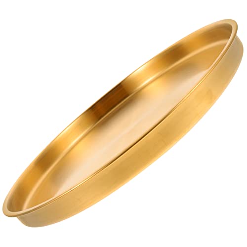 Ciieeo Edelstahl Schmuckablage Mattgoldenes Desktop Tablett Multipurpose Schmuck und Schmuckaufbewahrungstablett Kratzfest Robust Eleganter Organizer für Schreibtisch und Kommode von Ciieeo
