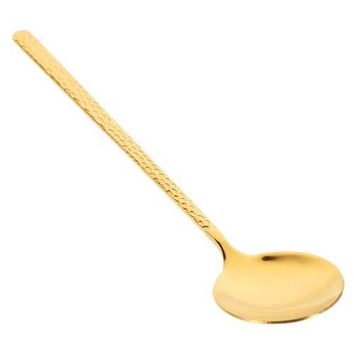 Ciieeo Edelstahl Servierlöffel Groß Langer Griff Gehämmerte Oberfläche Multifunktionaler Suppenlöffel für Restaurant Zuhause und Party Langlebiges Rostfreies Küchenutensil in Gold Ciieeo Edelstahl Servierlöffel Groß Langer Griff Gehämmerte Oberfläche Multifunktionaler Suppenlöffel für Restaurant Zuhause und Party Langlebiges Rostfreies Küchenutensil in Gold von Ciieeo