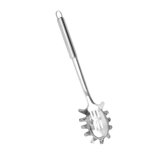 Ciieeo Edelstahl Spaghetti Server mit Zähnen Multifunktionaler Pasta Löffel zum Servieren von Nudeln und Suppen Ergonomischer Küchenhelfer für Zuhause und Restaurant Leicht zu Reinigen von Ciieeo