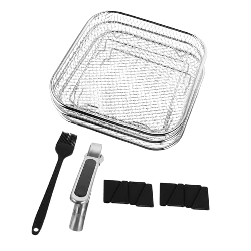 Ciieeo Edelstahlgestell Für Heißluftfritteuse Stapelbar Quadratisch Zum Grillen Braten Dämpfen Dörren Mit Ölablauffunktion Hitzebeständig Für Backöfen Und Küchen Leicht Zu Ciieeo Edelstahlgestell Für Heißluftfritteuse Stapelbar Quadratisch Zum Grillen Braten Dämpfen Dörren Mit Ölablauffunktion Hitzebeständig Für Backöfen Und Küchen Leicht Zu von Ciieeo