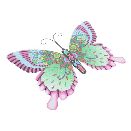 Ciieeo Eisenschmetterling Wanddeko Rosa Metall Schmetterlingsornament Rostfrei Kreative Wandgestaltung Für Innen Außen Balkon Wohnzimmer von Ciieeo