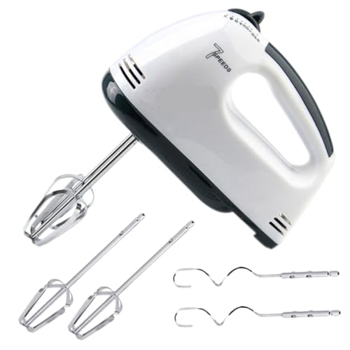 Ciieeo Elektrischer Handmixer mit Geschwindigkeitsstufen Milchaufschäumer Eierschläger Hochleistungs Elektromixer für Backen Sahne Butter und Teiliges Rührstäbe Knethaken von Ciieeo