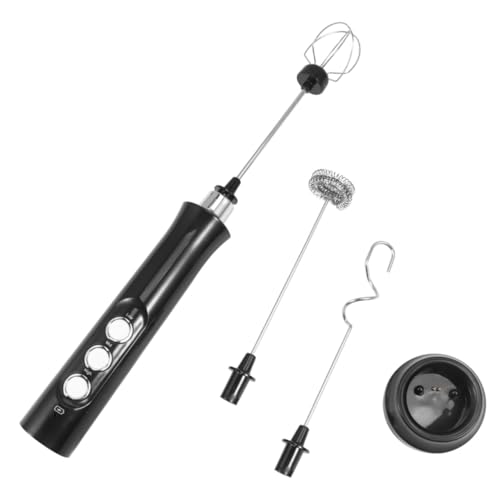 Ciieeo Elektrischer USB eiermixer mit Drei Austauschbaren Köpfen Wiederaufladbar Multifunktionaler Handrührer aus Abs und Edelstahl für Eier und Sahne Kabelloser Küchenhelfer von Ciieeo