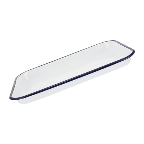 Ciieeo Enamel Laboratory Dish Rechteckiges Sterilisiertes Emaille Tablett Große Vielseitige Servierplatte mit Glatter Oberfläche Leicht Reinigbar Praktisch von Ciieeo