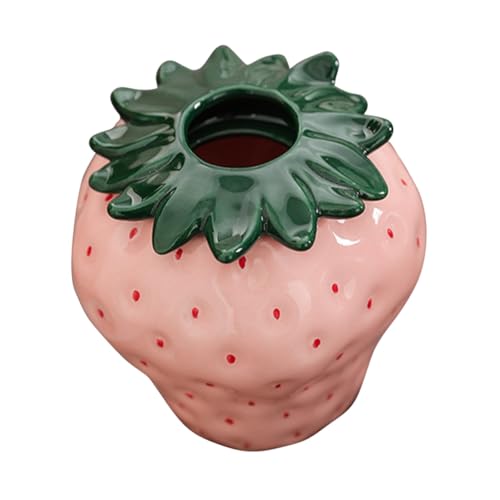 Ciieeo Erdbeerformiger Keramikvasen Container für Trockenblumen Dekorative Tischmitte für Wohnzimmer und Schlafzimmer Ciieeo Erdbeerformiger Keramikvasen Container für Trockenblumen Dekorative Tischmitte für Wohnzimmer und Schlafzimmer von Ciieeo