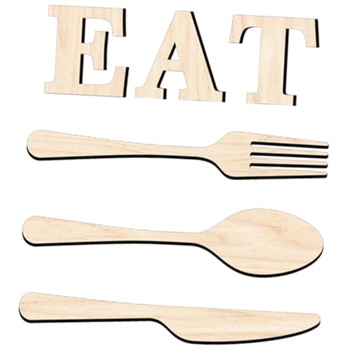 Ciieeo Essgeschirr Wanddeko Set Teiliges Holzschild mit und Löffel für Küche Esszimmer und Restaurant Rustikale und Stilvolle Wandkunst für Hauswärmung und Feiertage von Ciieeo