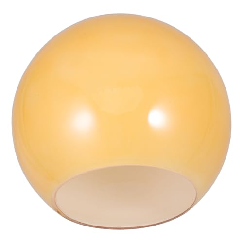 Ciieeo Glaskugel Lampenschirm aus Glas mit Doppelöffnung Milchgelb für Pendelleuchte DIY Lampenzubehör Wohnzimmer Deckenleuchte Ersatzschirm von Ciieeo