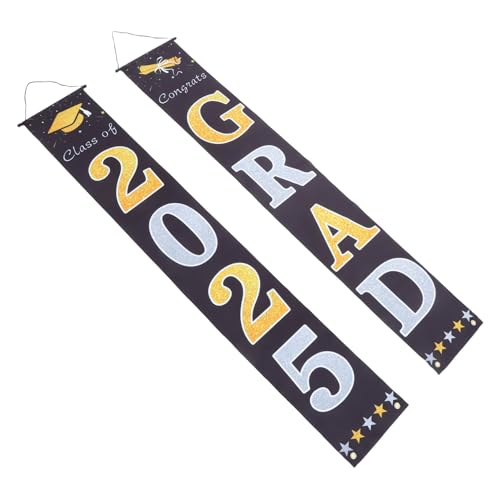 Ciieeo Graduation Banner Großes Congrats Party Dekorationen Außen Innen Klassische Abschlussgrafiken Aufhängen Stilvolles Party Backdrop für Abschlussfeier von Ciieeo