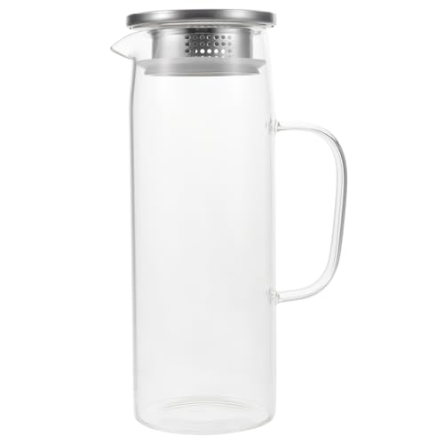 Ciieeo Großer Wasserkrug mit Deckel und Infuser Hochborosilikatglas Kühles Getränk für Täglichen Gebrauch und Gäste Spülmaschinenfest Temperaturbeständig von Ciieeo