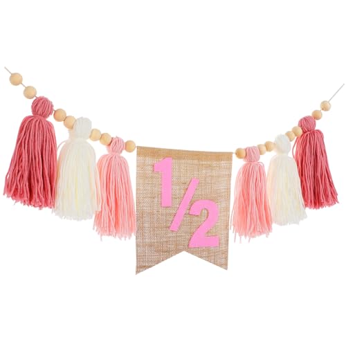 Ciieeo Half Birthday Banner für Jungen und Mädchen Hochstuhl Dekoration aus Strapazierfähigem Polyester Leicht und Einfach zu Handhaben für Geburtstagsfeier von Ciieeo