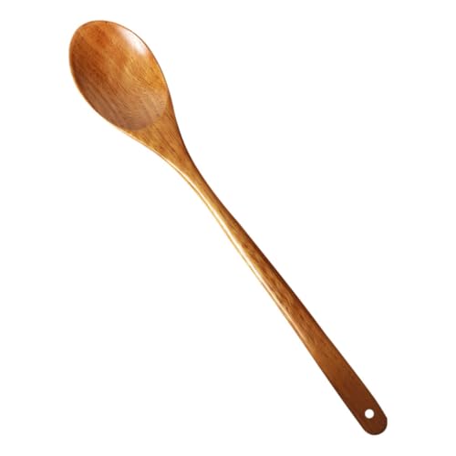 Ciieeo Handgefertigter Langer Holzkochlöffel Leichtes Ergonomisches Küchenutensil zum Rühren und Servieren Antihaftbeschichtet Pflegeleicht für Täglichen Gebrauch von Ciieeo