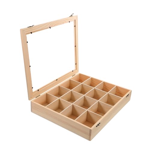 Ciieeo Holz Aufbewahrungsbox für Steinesammlung Fächer mit Klarem Deckel Mineralien Displaykasten Robust Minimalistisches Design zur Organisation und Präsentation von Kristallen und Ciieeo Holz Aufbewahrungsbox für Steinesammlung Fächer mit Klarem Deckel Mineralien Displaykasten Robust Minimalistisches Design zur Organisation und Präsentation von Kristallen und von Ciieeo