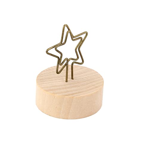Ciieeo Holz Fotohalter mit Sternclip Kreativer Runder Memo und Notizhalter aus Naturholz für Schreibtisch Büro und Dekoration Ciieeo Holz Fotohalter mit Sternclip Kreativer Runder Memo und Notizhalter aus Naturholz für Schreibtisch Büro und Dekoration von Ciieeo