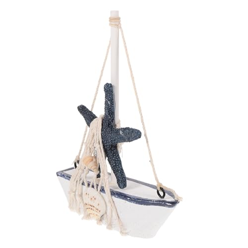 Ciieeo Holz Segelboot Dekoration Mediterraner Kreatives Segelschiff Ornament für Weinregal und Handgefertigt für Wohnzimmer Wanddeko für Freunde von Ciieeo