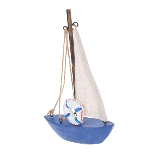 Ciieeo Holz Segelboot Modell Mediterranes Vintage Design Rustikales Bootsdekor für Schreibtisch Bücherregal und Wohnungsgestaltung von Ciieeo