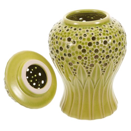 Ciieeo Ingwerglas Aus Keramik Traditioneller Ingwer Mit Deckel Dekorative Blumenvase Geschnitztes Für Zuhause Büro Party Hochzeitsdekor von Ciieeo
