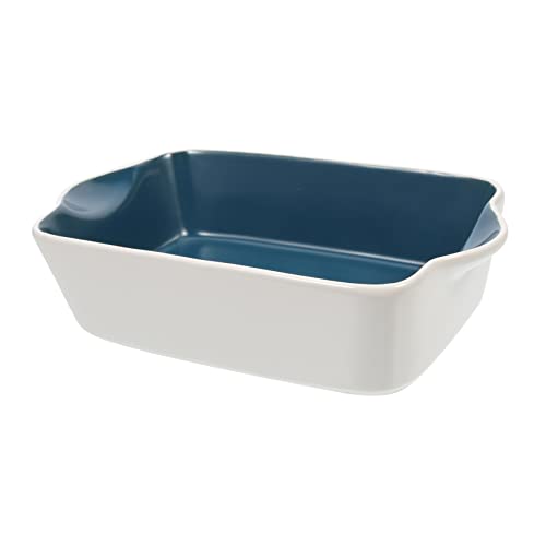 Ciieeo Keramik Auflaufform mit Zwei Griffen Rechteckige Backschale Blau und Weiß für Backen Servieren und Kochen Spülmaschinenfest und Ofenfest von Ciieeo