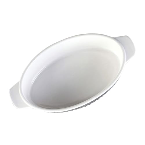 Ciieeo Keramik Backpfanne Oval Robuste Keramik Backware mit Gleichmäßiger Wärmeleitung für Kuchen Aufläufe Gemüse und Mikrowellen und Ofenfest Leicht von Ciieeo