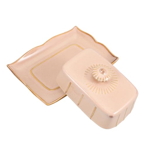 Ciieeo Keramik Butterdose mit Deckel Vintage Butterbehälter für Küche und Restaurant Rechteckige zur Frischhaltung von Butter und Käse Stilvolle Butteraufbewahrung Khaki Ciieeo Keramik Butterdose mit Deckel Vintage Butterbehälter für Küche und Restaurant Rechteckige zur Frischhaltung von Butter und Käse Stilvolle Butteraufbewahrung Khaki von Ciieeo
