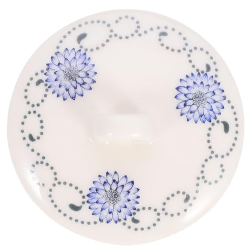 Ciieeo Keramik-Teetassendeckel mit elegantem Blumenmuster, austauschbare Abdeckung für Teekanne und Wasserkocher, Keramikmaterial, leicht zu reinigen, für Partys zu Hause und Camping von Ciieeo