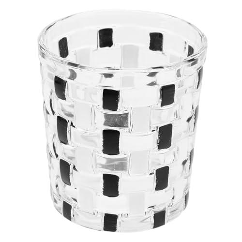 Ciieeo Klassischer Schwarzer Weißer Glas Zahnputzbecher mit Schachbrettmuster Multifunktionaler Kleiner Zahnbürstenhalter und Mundspülbecher für Badezimmer für Zuhause und Reisen Ciieeo Klassischer Schwarzer Weißer Glas Zahnputzbecher mit Schachbrettmuster Multifunktionaler Kleiner Zahnbürstenhalter und Mundspülbecher für Badezimmer für Zuhause und Reisen von Ciieeo