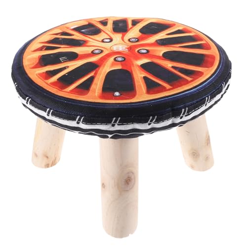 Ciieeo Holzhocker Rund Mit Sponge-sitzkissen Stabiler Schemel Für Erwachsene Für Esszimmer Wohnzimmer Und Badezimmer Pflegeleicht Und Modern von Ciieeo