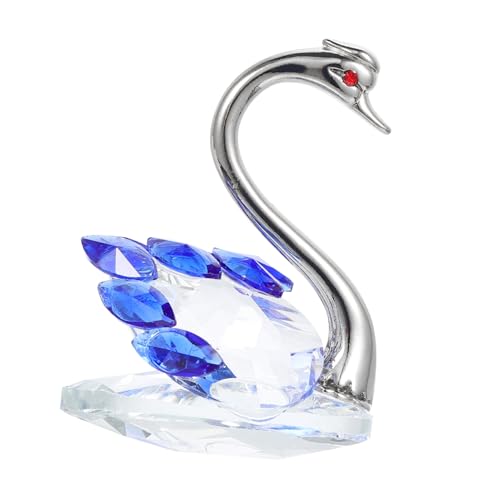 Ciieeo Kristall-Schwan-Ornament Desktop- Schwan- Schwan Skulptur Kuchen Figuren Kristall Schwan Briefbeschwerer Schreibtischverzierung Schwanenfiguren Hochzeitstisch Miniatur Glas von Ciieeo