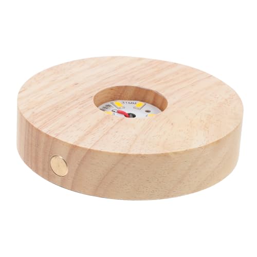 Ciieeo LED Holz Display Ständer Warmlicht USB Kristallkugel Basis Leuchtsockel für Glaskunst und Nachtlicht Langlebig Wiederverwendbar Dekorativ für Wohn und Arbeitszimmer von Ciieeo