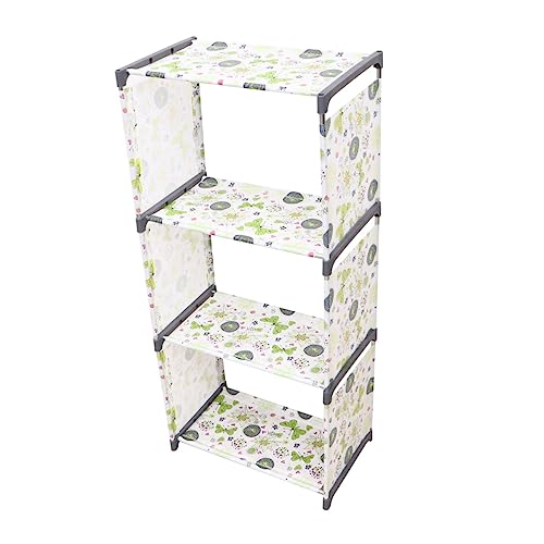 Ciieeo 4-Lagiges Bücherregal aus Stoff für Zuhause Multifunktionales Lagerregal mit Lotusblumenmuster für Bücher Pflanzen und Ciieeo 4-Lagiges Bücherregal aus Stoff für Zuhause Multifunktionales Lagerregal mit Lotusblumenmuster für Bücher Pflanzen und von Ciieeo