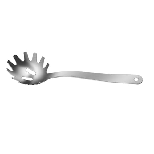 Ciieeo Lo Mein Sieb Kochlöffel Mit Zähnen Servieren Spaghetti Fork Server Löffel Pasta Scooper Nudelschaufel Nudeln Ramengabel Noodles Ramen Server Nudelkelle Rostfreier Stahl Silber von Ciieeo