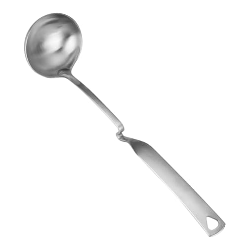 Ciieeo Suppenlöffel Edelstahl Hot Pot Löffel mit Langem Gebogenem Griff Verhindert Verbrühungen und Kleckern Servierlöffel Aufhänger für Zuhause Restaurant Küche Hotel von Ciieeo