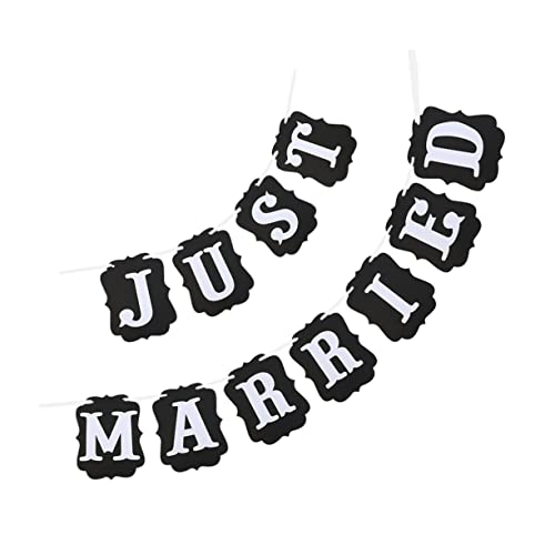 Ciieeo Married Papier Wimpelkette Hochzeit Banner Teilig mit Seilen Deko für Hochzeitsfeier Zeremonie Party von Ciieeo