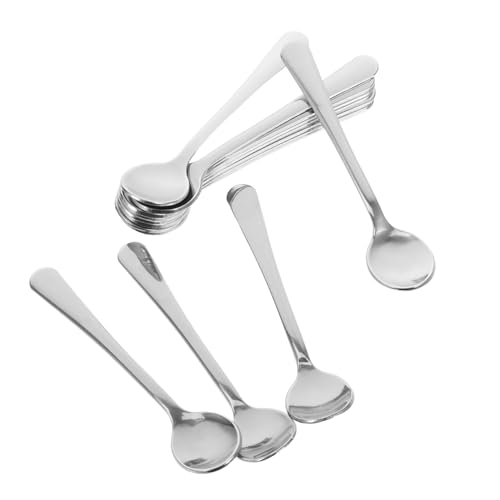 Ciieeo Mini-Kaffeelöffel aus Edelstahl, kompakt, winzige Servierlöffel für Tee, Zucker, Dessert, Eis, Gewürze, tragbar, reisefreundlich, kleine Schaufeln, 12 Stück von Ciieeo