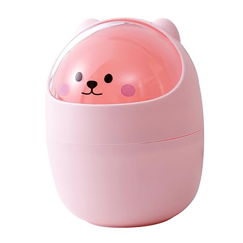 Ciieeo Mini Mülleimer mit Deckel Kreativer Desktop Abfalleimer im Niedlichen Design für Büro Schlafzimmer Wohnzimmer Platzsparend und Geruchsreduzierend von Ciieeo