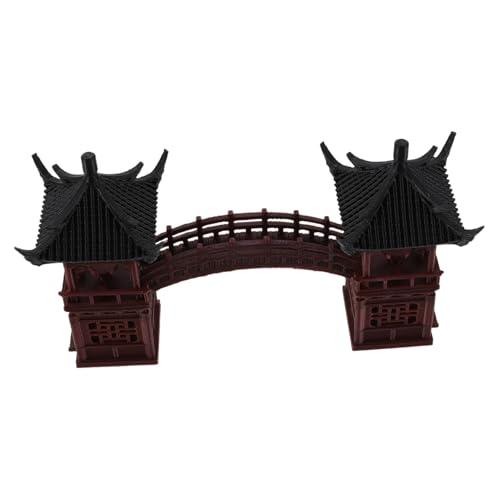 Ciieeo Miniatur Pagodenmodell mit Brücke Asiatischer Zen-pavillon Dekor für Mikro-landschaften Aquarium und Bonsai Langlebige Pflegeleichte Asiatische Gartenfigur für Entspannte von Ciieeo