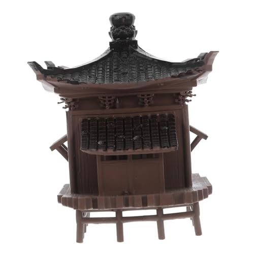 Ciieeo Miniatur Pavillon für Aquarium Bonsai Dekoration Langlebige Kunststoff Skulptur Asiatischer Zen Garten Micro Landschaft Schmuck Kompakte Feng Shui Statue für Fischbecken und Bonsai von Ciieeo